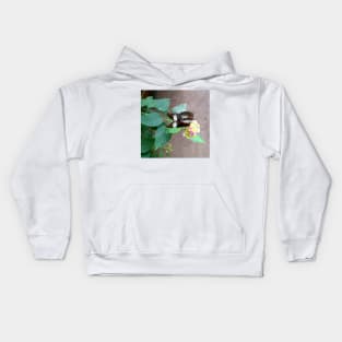 Natural Butterfly on a flower Kids Hoodie